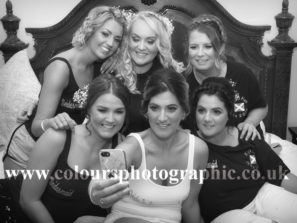 Craigsanquhar House Wedding Photographer from Cupar near St Andrews Fife Scotland Captures Bridal Party Getting Ready Photo by Colours Photographic Studio