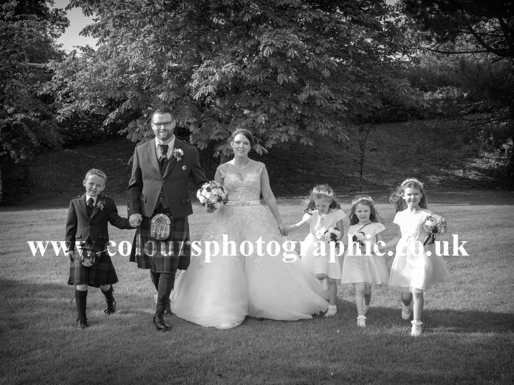 Fife Photographer Captures Bridal Party at Garvock House Hotel Dunfermline a Fife Wedding Venue in Scotland Photo by Colours Photographic