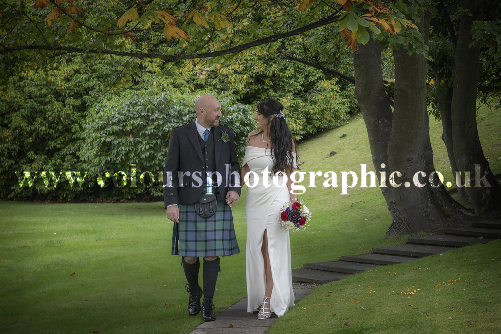 Wedding Photo Taken at Garvock House Hotel a Wedding Venue in Dunfermline Fife Scotland Captured by Colours Photographic Studio